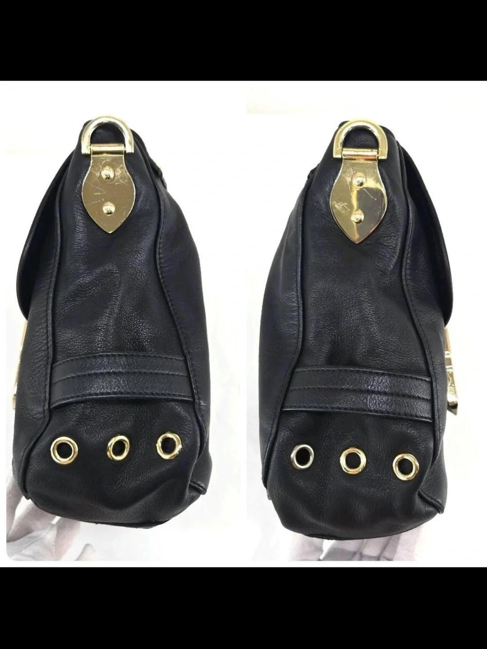 Mulberry Black Leather Satchel with Gold Hardware